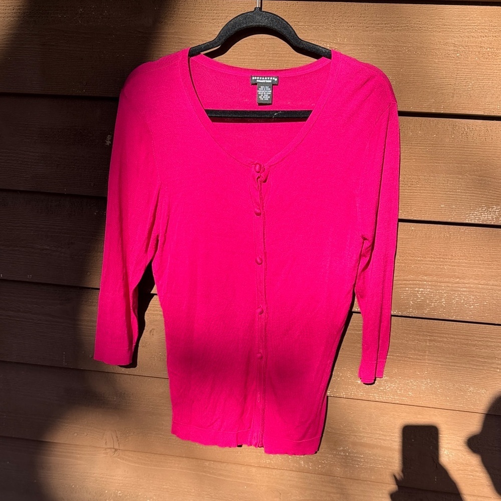 Doncaster Pink Women's Silk Cardigan size Large